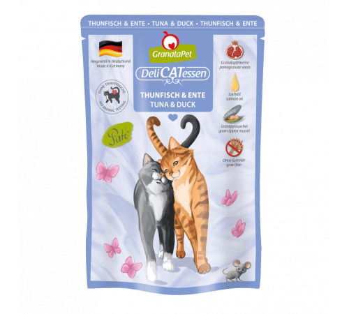 Nassfutter für Katzen – GranataPet DeliCATessen Thunfisch & Ente 85 g