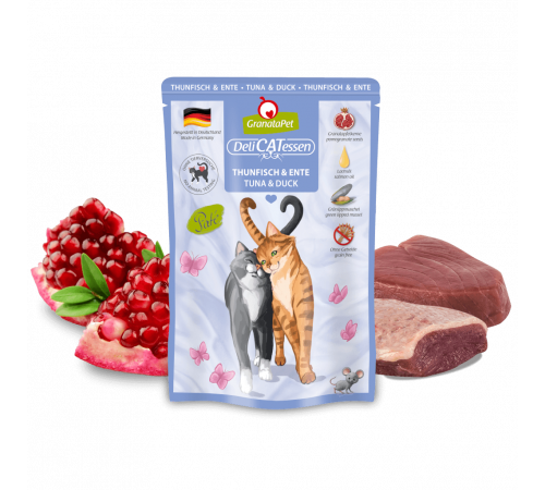 Nassfutter für Katzen – GranataPet DeliCATessen Thunfisch & Ente 85 g