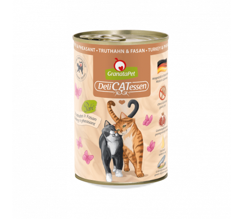 Nassfutter für Katzen – GranataPet DeliCATessen Truthahn & Fasan 400 g