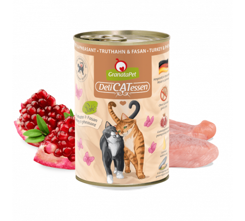 Nassfutter für Katzen – GranataPet DeliCATessen Truthahn & Fasan 400 g