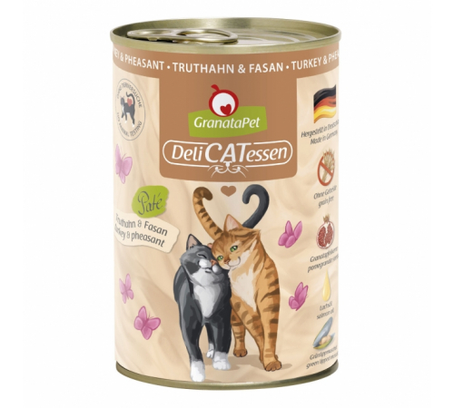 Nassfutter für Katzen – GranataPet DeliCATessen Truthahn & Fasan 400 g