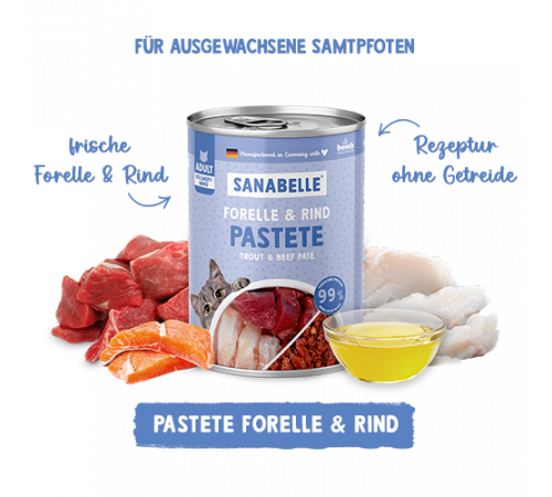 Sanabelle Nassfutter Pastete Forelle & Rind 195 g