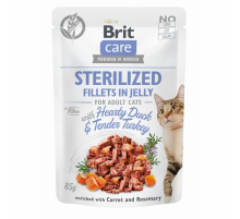 Brit Care Cat Pouch STERILIZED Hearty Duck & Tender Turkey in Jelly 85 g