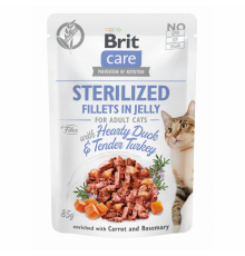 Brit Care Cat Pouch STERILIZED Hearty Duck & Tender Turkey in Jelly 85 g