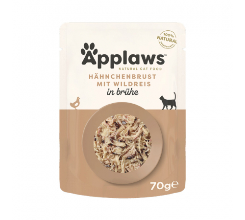 Applaws Katzenfutter Hühnchenbrust mit Wildreis in Brühe 70 g