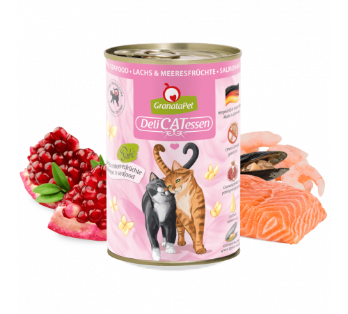 Вологий корм для котів – GranataPet DeliCATessen Lachs & Meeresfrüchte 400 g