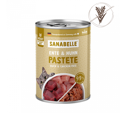 Sanabelle Nassfutter Pastete Ente & Huhn 400 g