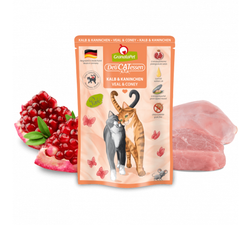 Nassfutter für Katzen – GranataPet DeliCATessen Kalb & Kaninchen 85 g