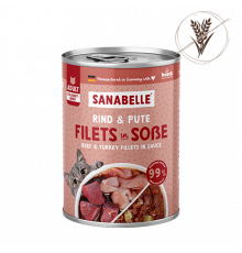 Sanabelle Nassfutter Filets in Soße Rind & Pute 180 g