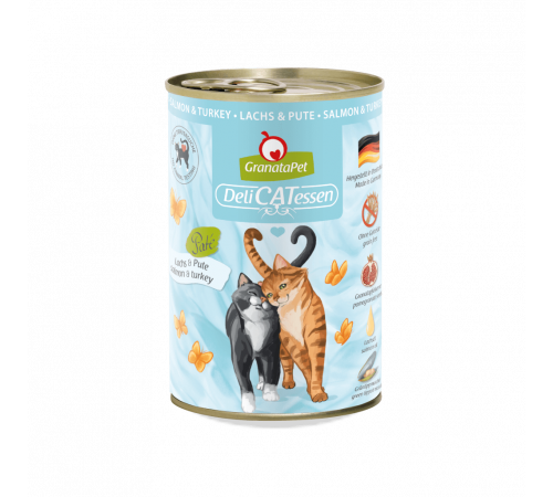 Nassfutter für Katzen – GranataPet DeliCATessen Lachs & Pute 400 g