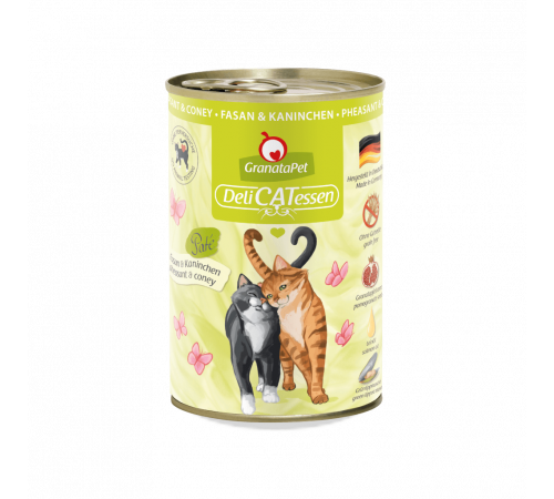 Nassfutter für Katzen – GranataPet DeliCATessen Fasan & Kaninchen 400 g