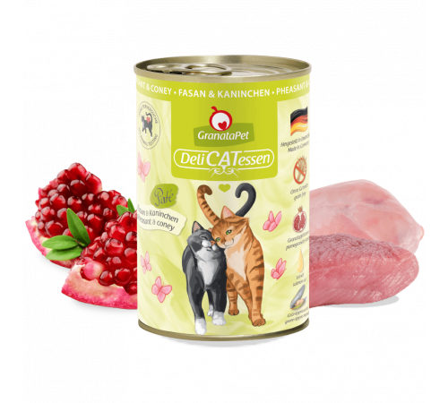 Nassfutter für Katzen – GranataPet DeliCATessen Fasan & Kaninchen 400 g