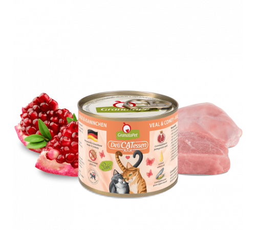 Nassfutter für Katzen – GranataPet DeliCATessen Kalb & Kaninchen 200 g