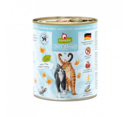 Nassfutter für Katzen – GranataPet DeliCATessen Lachs & Pute 800 g