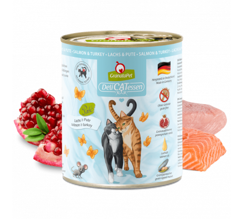 Nassfutter für Katzen – GranataPet DeliCATessen Lachs & Pute 800 g