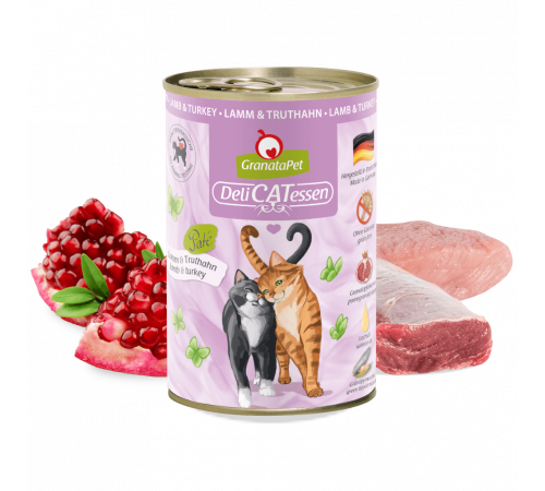 Влажный корм для кошек – GranataPet DeliCATessen Lamm & Truthahn 400 g
