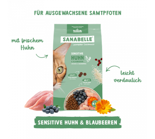 Sanabelle Life Sensitive Huhn & Blaubeeren 8 kg