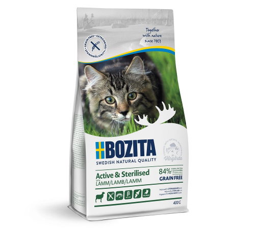 Bozita Katzenfutter trocken Active & Sterilised Grain free mit Lamm 400 g