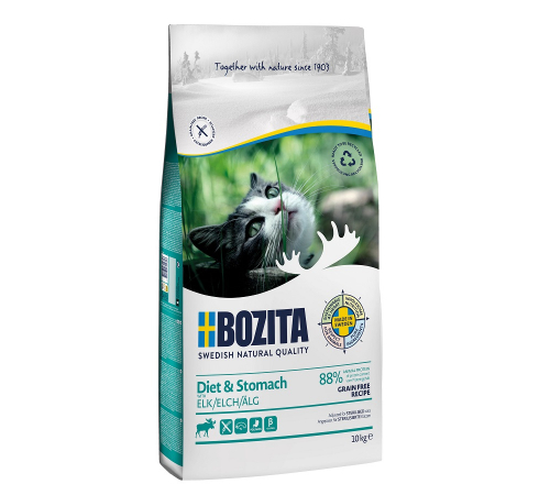 Bozita Katzenfutter trocken Diet & Stomach Grain free mit Elch 10 kg