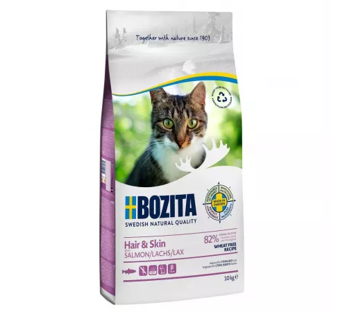 Bozita Katzenfutter trocken Hair & Skin Wheat free mit Lachs 10 kg