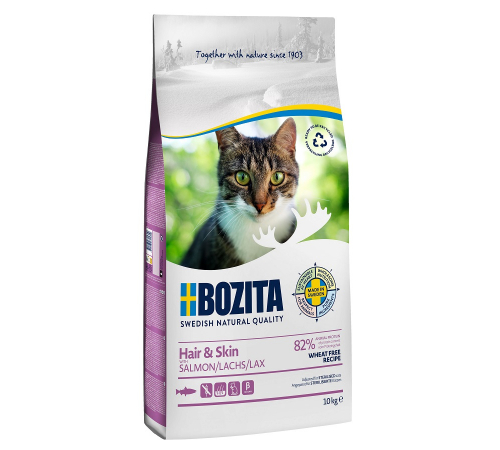 Bozita Katzenfutter trocken Hair & Skin Wheat free mit Lachs 10 kg