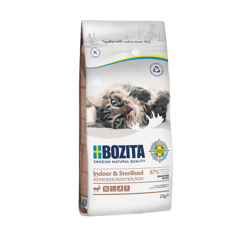 Bozita Katzenfutter trocken Indoor & Sterilised Grain free mit Rentier 2 kg