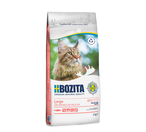 Bozita Katzenfutter trocken Large Wheat free mit Lachs 2 kg