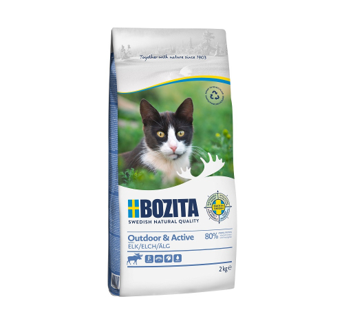 Bozita Katzenfutter trocken Outdoor & Active mit Elch 2 kg