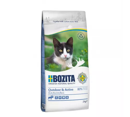 Bozita Katzenfutter trocken Outdoor & Active mit Elch 2 kg