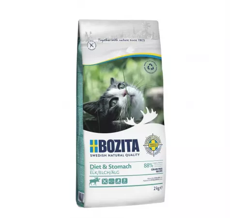 Bozita Katzenfutter trocken Diet & Stomach Grain free mit Elch 2 kg