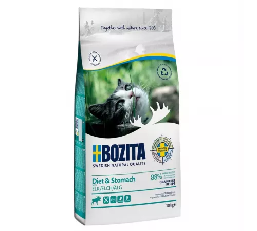 Bozita Katzenfutter trocken Diet & Stomach Grain free mit Elch 10 kg