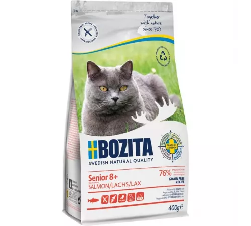 Bozita Katzenfutter trocken Senior 8+ Grain free mit Lachs 400 g