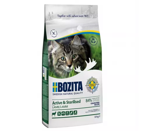 Bozita Katzenfutter trocken Active & Sterilised Grain free mit Lamm 10 kg