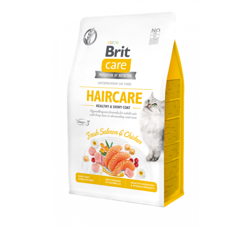 Сухий корм для кішок – Brit Care Cat Grain-Free HAIRCARE Healthy & Shiny Coat 400 g