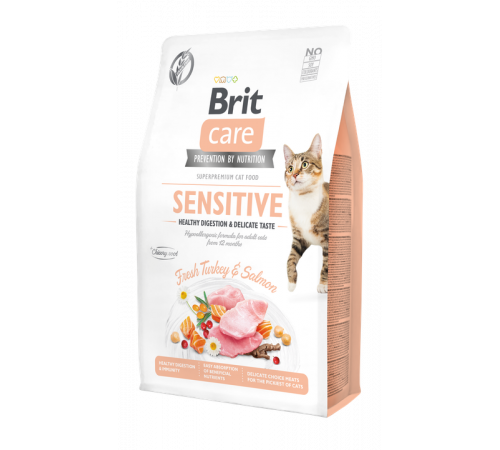 Сухой корм для кошек – Brit Care Cat Grain-Free SENSITIVE Healthy Digestion and Delicate Taste 2 kg