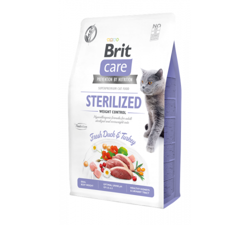 Сухой корм для кошек – Brit Care Cat Grain-Free STERILIZED and Weight Control 2 kg