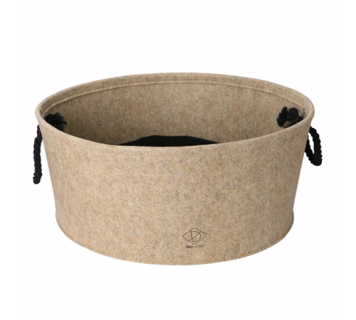 D&D Katzenkorb aus Filz - beige - 50x50x22cm