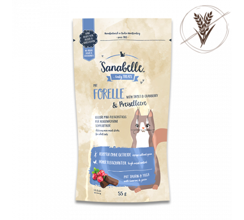Sanabelle Snack Mini-Fleischsticks Forelle & Preiselbeere 55 g