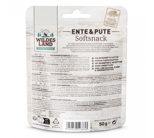 Wildes Land Cat Softsnack Ente & Pute 50 g