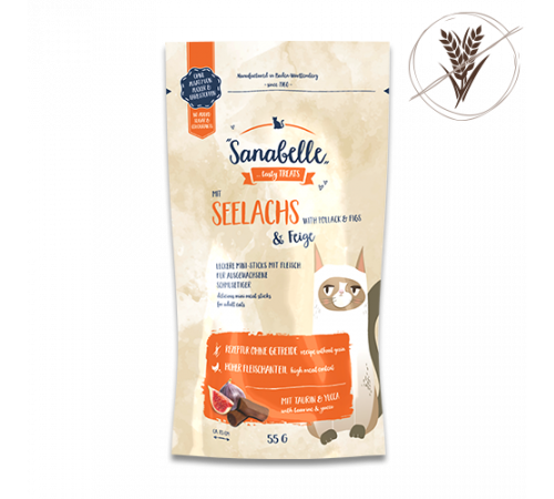 Sanabelle Snack Mini-Fleischsticks Seelachs & Feige 55 g