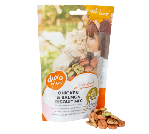 Duvoplus Cat Snack Hähnchen-Lachs-Keksmischung 50g