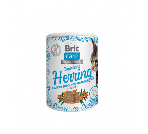 Котячі ласощі - Brit Care Snack Superfruits Herring with Sea Buckthorn 100 g