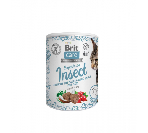 Leckerlis für Katzen - Brit Care Snack Superfruits Insect with Coconut Oil and Rosehips 100 g