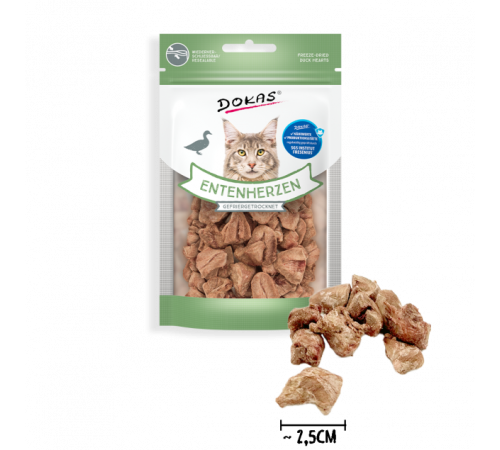 Dokas Cat Snack Entenherzen gefriergetrocknet 15 g