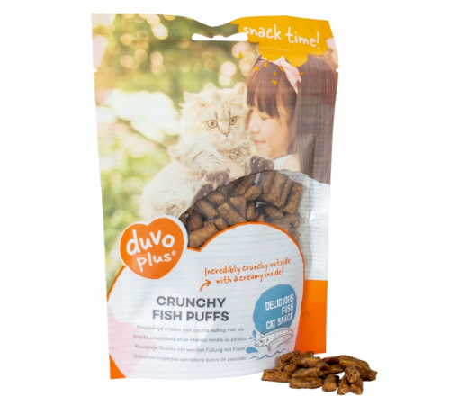 Duvoplus Cat Snack Knusprige Fisch-Puffs 50g