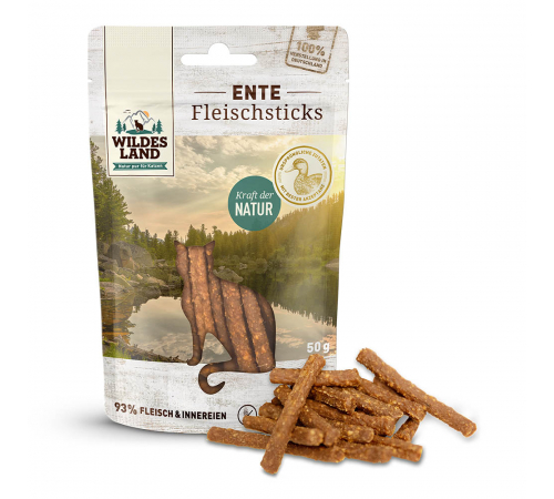 Katzensnack - Wildes Land Cat Fleischsticks Ente 50 g