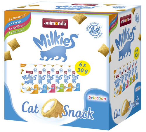 Лакомство для кошек – Animonda Milkies Adult Milchsnack Selection Multipack 6x30 g