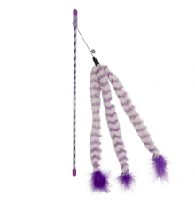 Duvoplus Cat Toy Spielangel Catchy Plüsch-Schwanz - violett/weiß
