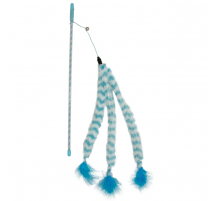 Duvoplus Cat Toy Spielangel Catchy Plüsch-Schwanz - blau/weiß