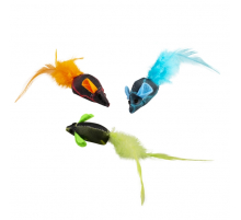 Duvoplus Cat Toy Flash Mäuse mit Federn - 3 Stück